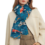 Koi Fish Pattern Print Scarf