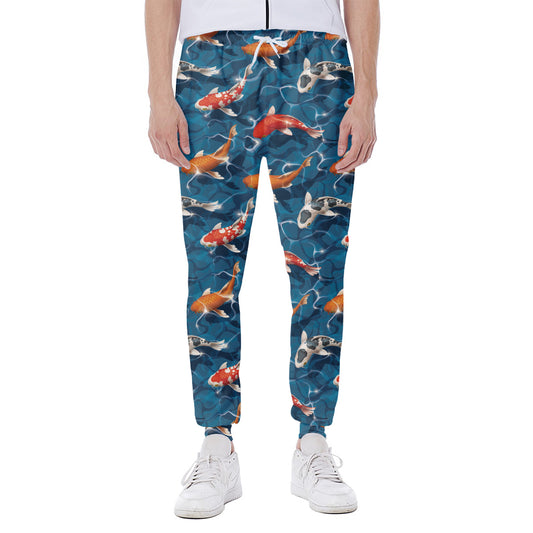 Koi Fish Pattern Print Scuba Joggers
