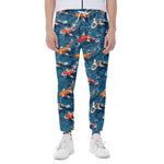 Koi Fish Pattern Print Scuba Joggers