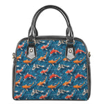 Koi Fish Pattern Print Shoulder Handbag