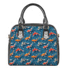 Koi Fish Pattern Print Shoulder Handbag