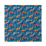 Koi Fish Pattern Print Silk Bandana