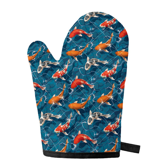 Koi Fish Pattern Print Single Oven Mitt