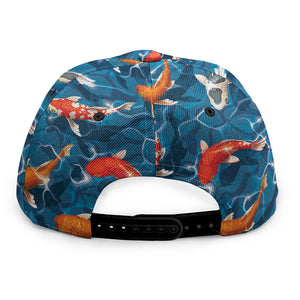 Koi Fish Pattern Print Snapback Cap