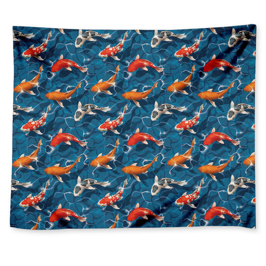 Koi Fish Pattern Print Tapestry