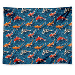 Koi Fish Pattern Print Tapestry