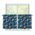 Koi Fish Pattern Print Tier Curtains