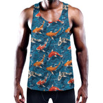 Koi Fish Pattern Print Training Tank Top