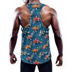 Koi Fish Pattern Print Training Tank Top
