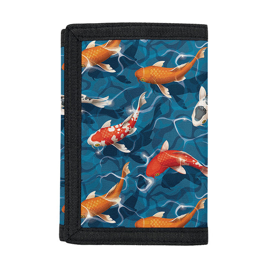 Koi Fish Pattern Print Trifold Wallet