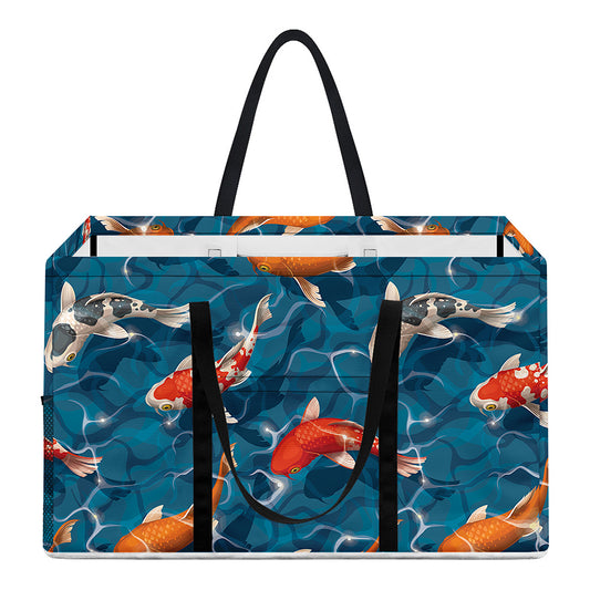 Koi Fish Pattern Print Utility Tote Bag