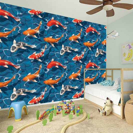 Koi Fish Pattern Print Wall Sticker