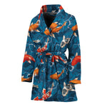 Koi Fish Pattern Print Women's Bathrobe