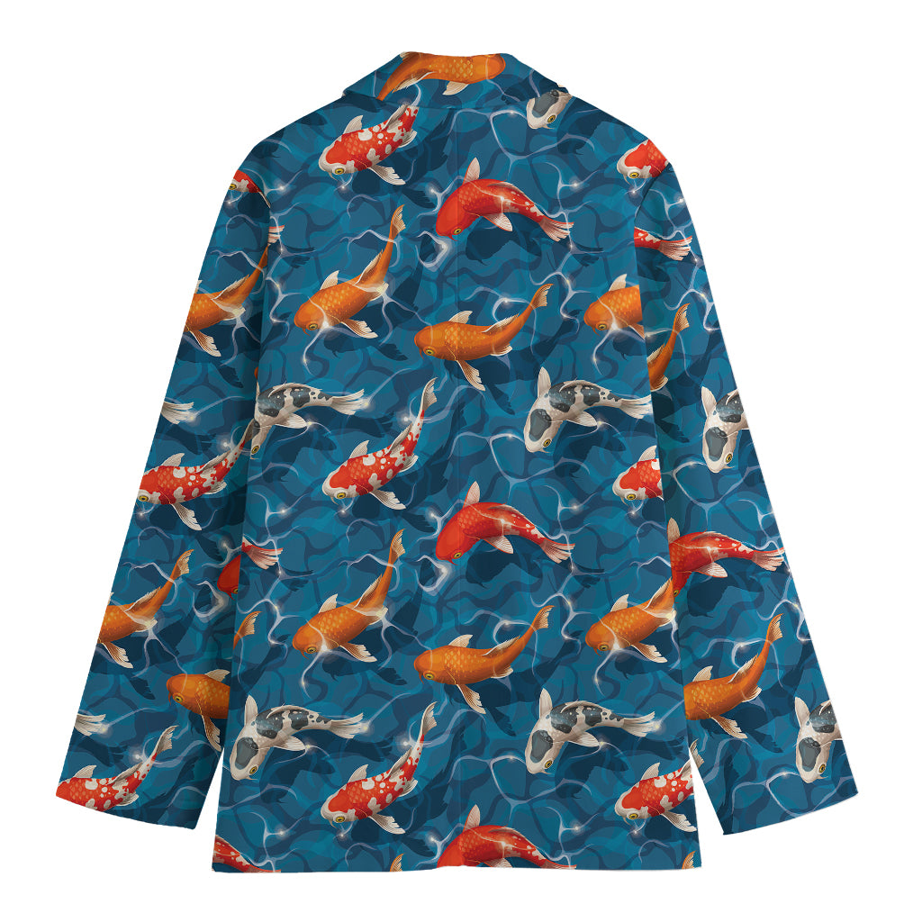 Koi Fish Pattern Print Women's Blazer
