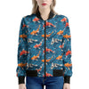 Koi Fish Pattern Print Women's Bomber Jacket