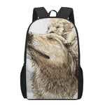 Labrador Retriever And Puppy Print 17 Inch Backpack