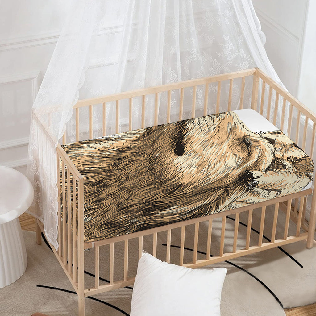 Labrador Retriever And Puppy Print Baby Crib Sheet