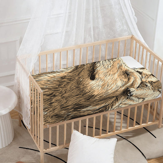 Labrador Retriever And Puppy Print Baby Crib Sheet