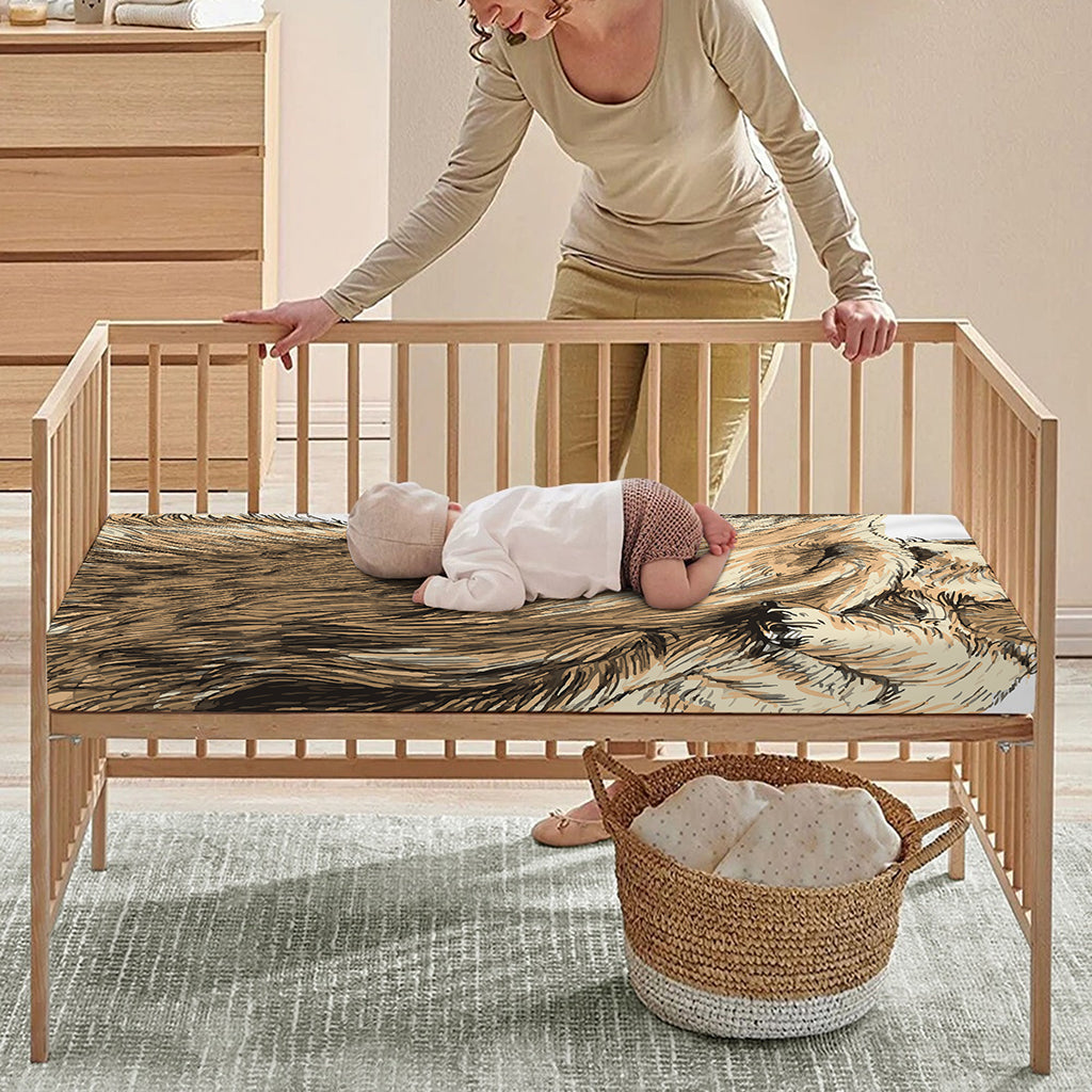 Labrador Retriever And Puppy Print Baby Crib Sheet
