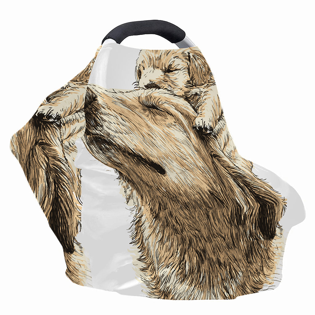Labrador Retriever And Puppy Print Baby Seat Cover
