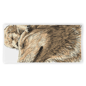 Labrador Retriever And Puppy Print Beach Towel