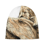 Labrador Retriever And Puppy Print Beanie