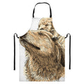 Labrador Retriever And Puppy Print Bib Apron With Pocket