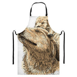 Labrador Retriever And Puppy Print Bib Apron With Pocket