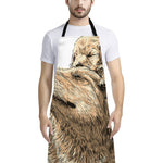 Labrador Retriever And Puppy Print Bib Apron With Pocket