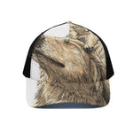 Labrador Retriever And Puppy Print Black Mesh Trucker Cap