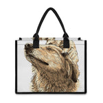 Labrador Retriever And Puppy Print Canvas Tote Bag