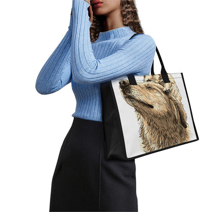 Labrador Retriever And Puppy Print Canvas Tote Bag