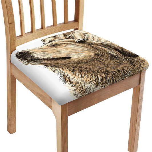Labrador Retriever And Puppy Print Chair Cushion Cover