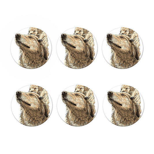Labrador Retriever And Puppy Print Coaster Set