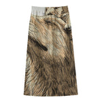 Labrador Retriever And Puppy Print Cotton Front Slit Maxi Skirt