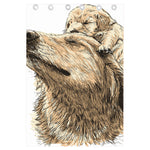 Labrador Retriever And Puppy Print Curtain