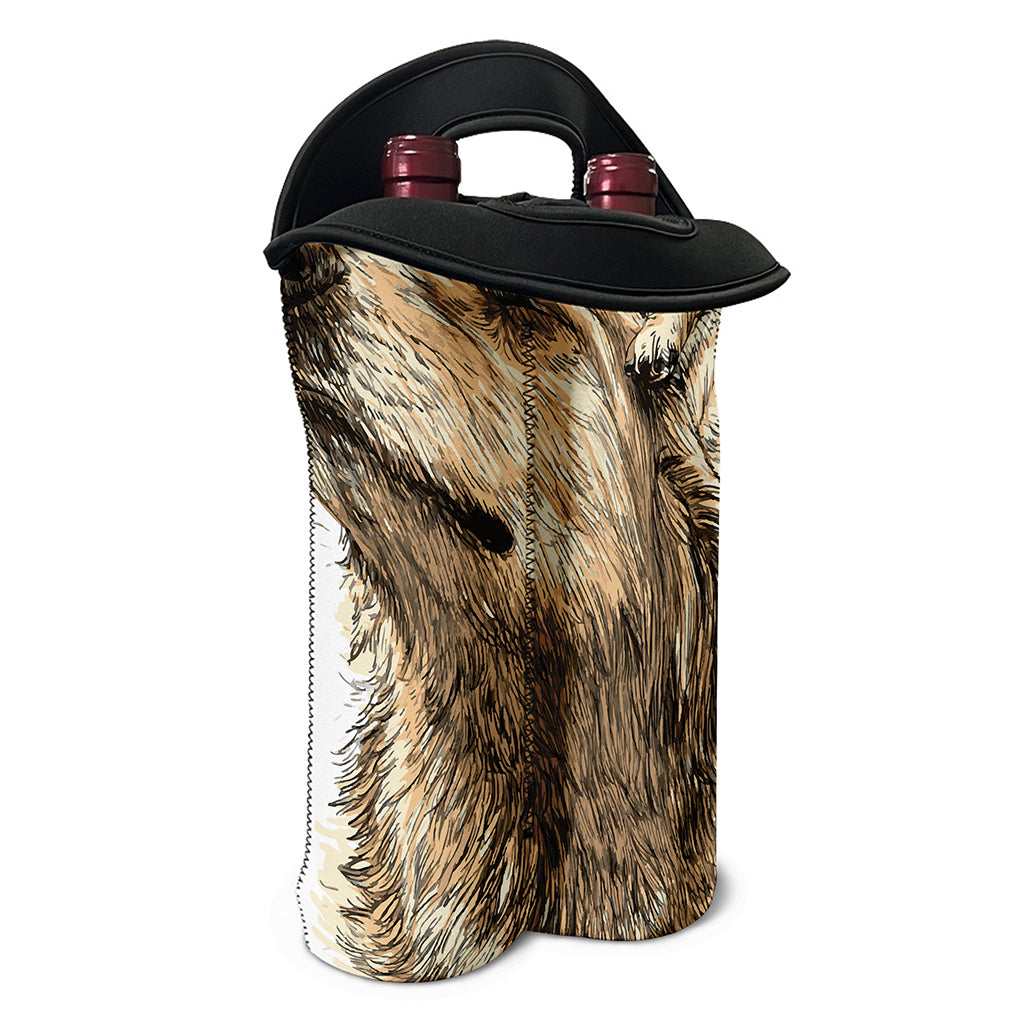 Labrador Retriever And Puppy Print Double Neoprene Wine Tote