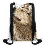 Labrador Retriever And Puppy Print Drawstring Backpack