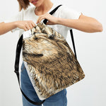 Labrador Retriever And Puppy Print Drawstring Backpack