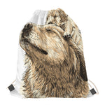 Labrador Retriever And Puppy Print Drawstring Bag