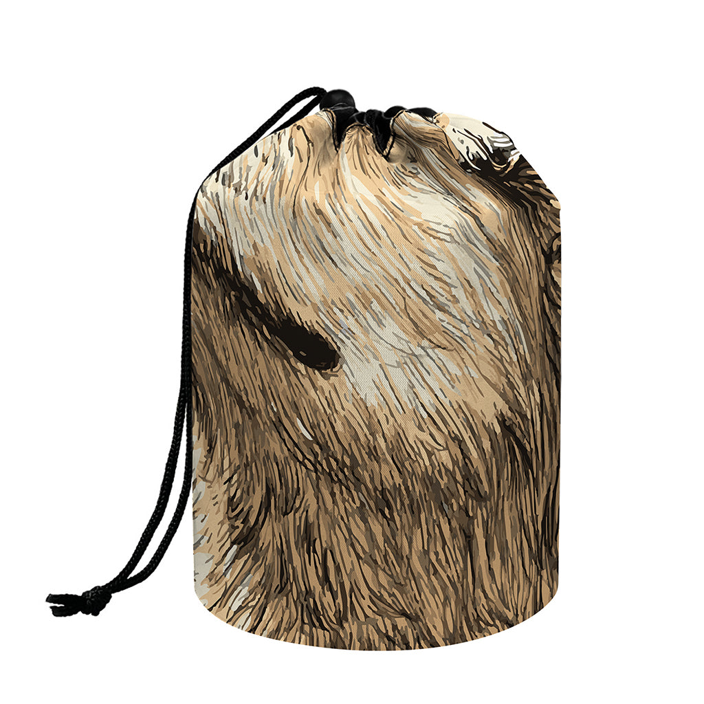 Labrador Retriever And Puppy Print Drawstring Makeup Bag
