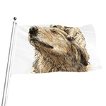 Labrador Retriever And Puppy Print Flag