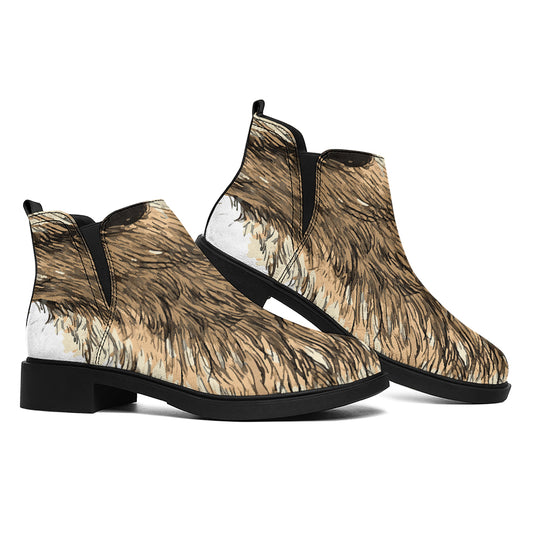 Labrador Retriever And Puppy Print Flat Ankle Boots