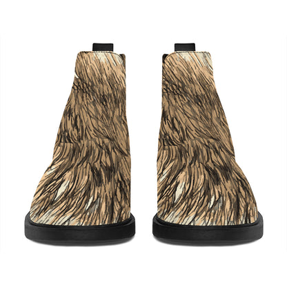 Labrador Retriever And Puppy Print Flat Ankle Boots