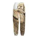 Labrador Retriever And Puppy Print Fleece Lined Knit Pants