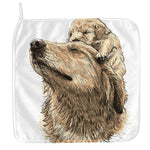 Labrador Retriever And Puppy Print Hand Towel