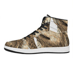 Labrador Retriever And Puppy Print High Top Leather Sneakers
