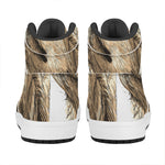 Labrador Retriever And Puppy Print High Top Leather Sneakers