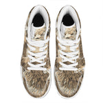 Labrador Retriever And Puppy Print High Top Leather Sneakers