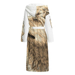 Labrador Retriever And Puppy Print Hooded Bathrobe